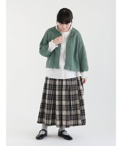 Samansa Mos2(サマンサ モスモス)の「綿麻花モチーフニットカーディガン(カーディガン/ボレロ・レディース・グリーン/モカ/キナリ・フリ-)」の11枚目の写真