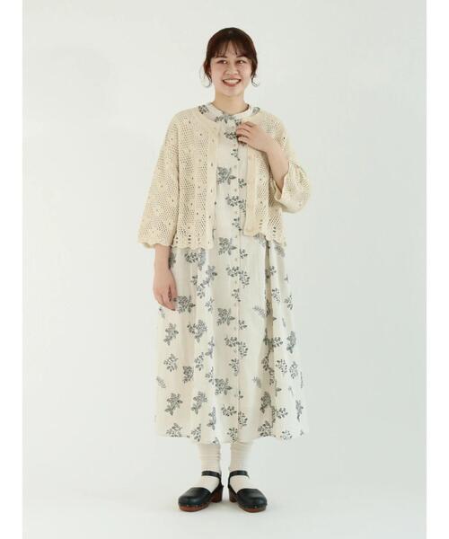 Samansa Mos2(サマンサ モスモス)の「綿麻花モチーフニットカーディガン(カーディガン/ボレロ・レディース・グリーン/モカ/キナリ・フリ-)」の14枚目の写真