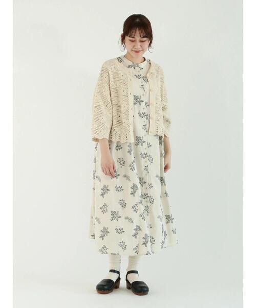 Samansa Mos2(サマンサ モスモス)の「綿麻花モチーフニットカーディガン(カーディガン/ボレロ・レディース・グリーン/モカ/キナリ・フリ-)」の16枚目の写真