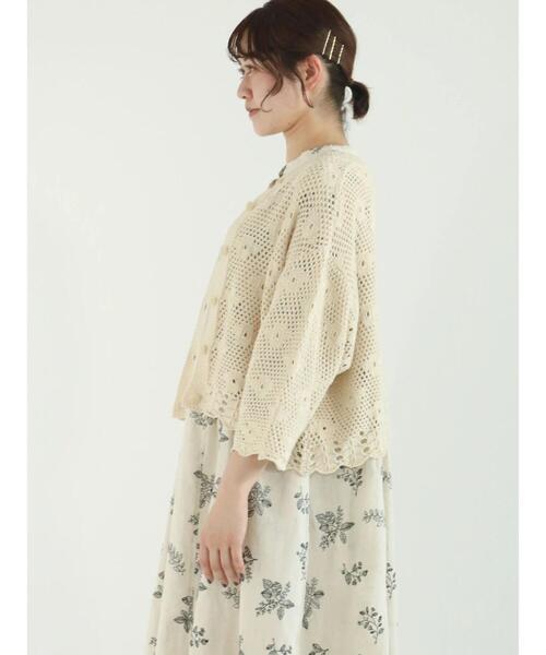 Samansa Mos2(サマンサ モスモス)の「綿麻花モチーフニットカーディガン(カーディガン/ボレロ・レディース・グリーン/モカ/キナリ・フリ-)」の19枚目の写真