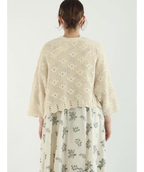 Samansa Mos2(サマンサ モスモス)の「綿麻花モチーフニットカーディガン(カーディガン/ボレロ・レディース・グリーン/モカ/キナリ・フリ-)」の20枚目の写真