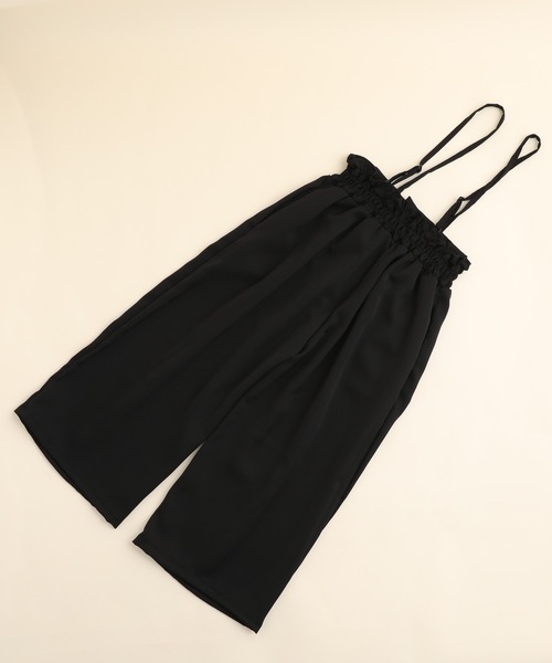 URBAN CHERRY(アーバンチェリー)の「アシンメトリーネックノースリーブトップス+ストラップサロペットパンツセット(Tシャツ/カットソー・キッズ・ブラック・100cm/110cm/120cm/130cm/140cm/150cm)」の8枚目の写真