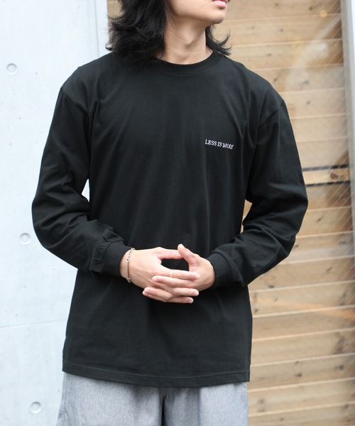 MAISON CLUB(メゾンクラブ)の「【MAISON CLUB】ワンポイント刺繍ロングスリーブTee LESS IS MORE(Tシャツ/カットソー・メンズ・ブラック/ホワイト/ネイビー/カーキ・L/M/XL/XX-LARGE)」の11枚目の写真