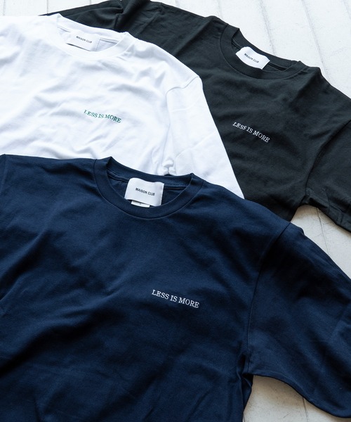 MAISON CLUB(メゾンクラブ)の「【MAISON CLUB】ワンポイント刺繍ロングスリーブTee LESS IS MORE(Tシャツ/カットソー・メンズ・ブラック/ホワイト/ネイビー/カーキ・L/M/XL/XX-LARGE)」の12枚目の写真