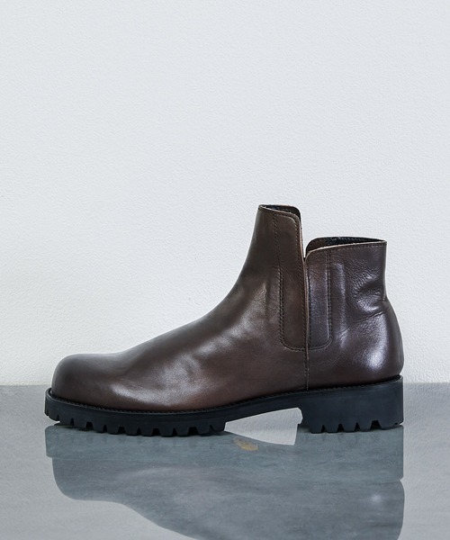 PADRONE（パドローネ）の「PADRONE パドローネ / INNERGORE BOOTS（WATER PROOF LEATHER） インナーゴア レザーブーツ（ウォータープルーフ） 防水 ビブラムソール / PU8054-1137（ブーツ・メンズ・ダークブラウン/ブラック・41/42/40）」の21枚目の写真