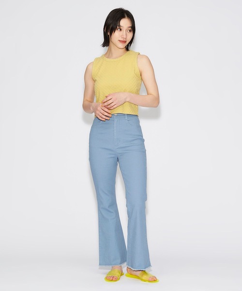 FOREVER 21（フォーエバー トゥエンティーワン）の「ストレッチツイルフレアパンツ（その他パンツ・レディース・ブラウン系その他4/ブルー系その他2・MEDIUM/SMALL）」の5枚目の写真