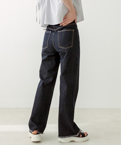 OLIVE des OLIVE（オリーブデオリーブ）の「セミフレアフリンジデニムパンツ　1031030050（デニムパンツ・レディース・サックスブルー/ネイビー・SMALL/MEDIUM）」の8枚目の写真