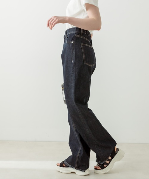 OLIVE des OLIVE（オリーブデオリーブ）の「セミフレアフリンジデニムパンツ　1031030050（デニムパンツ・レディース・サックスブルー/ネイビー・SMALL/MEDIUM）」の13枚目の写真