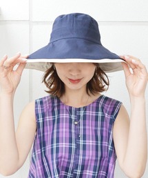 histoire（イストワール）の「夏のUV対策に。ワイヤー入りつば広ハット/ストラップ付き（ハット）」