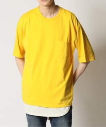 冷感加工天竺 ドロップショルダー オーバーサイズ ポケットTシャツ Nylaus