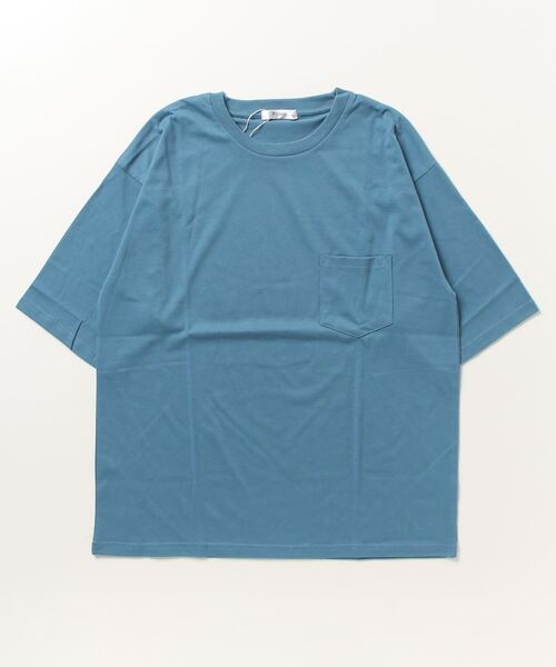 ARCADE（アーケード）の「冷感加工天竺 ドロップショルダー オーバーサイズ ポケットTシャツ　Nylaus（Tシャツ/カットソー・メンズ・グリーン/グレイッシュベージュ/ブルーグレー/オレンジ/ブラック/チャコールグレー/ホワイト/イエロー・M/LL/L）」の20枚目の写真
