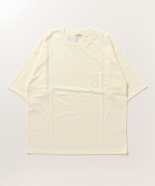 ARCADE（アーケード）の「冷感加工天竺 ドロップショルダー オーバーサイズ ポケットTシャツ　Nylaus（Tシャツ/カットソー・メンズ・グリーン/グレイッシュベージュ/ブルーグレー/オレンジ/ブラック/チャコールグレー/ホワイト/イエロー・M/LL/L）」の21枚目の写真