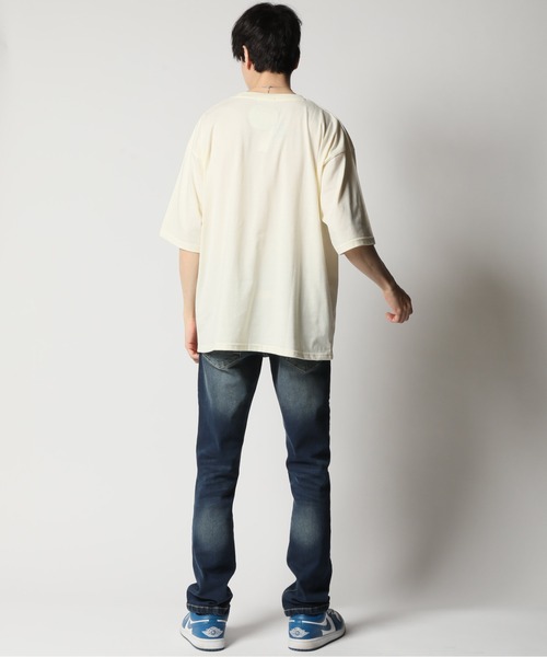 ARCADE（アーケード）の「冷感加工天竺 ドロップショルダー オーバーサイズ ポケットTシャツ　Nylaus（Tシャツ/カットソー・メンズ・グリーン/グレイッシュベージュ/ブルーグレー/オレンジ/ブラック/チャコールグレー/ホワイト/イエロー・M/LL/L）」の11枚目の写真
