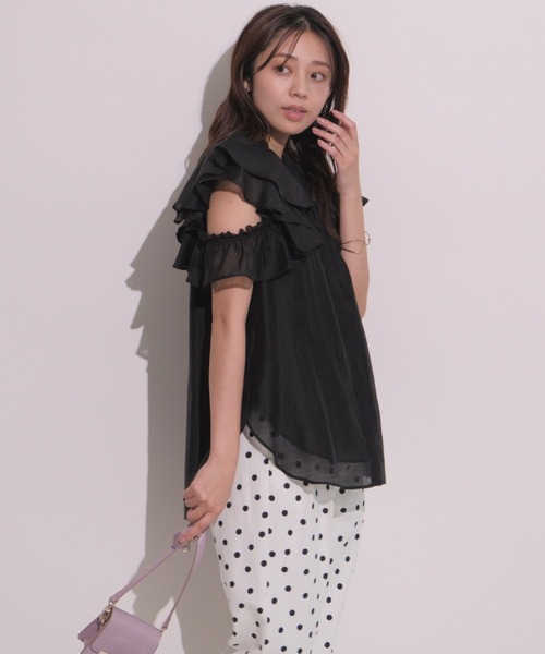 JUSGLITTY（ジャスグリッティー）の「2WAYフリルブラウス（シャツ 