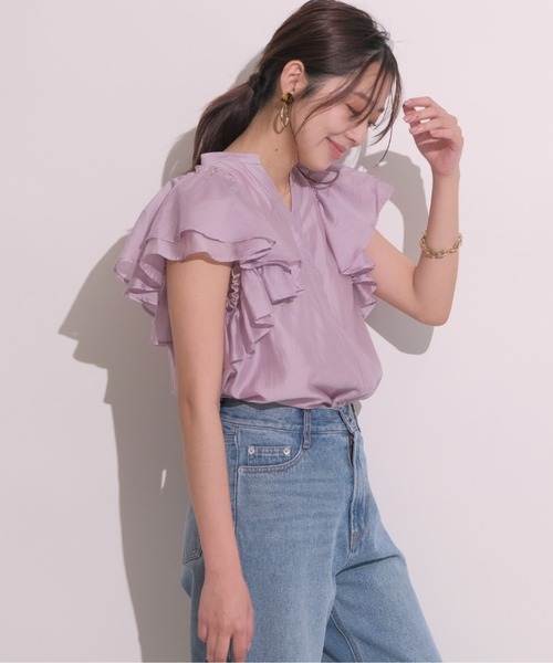 JUSGLITTY（ジャスグリッティー）の「2WAYフリルブラウス（シャツ