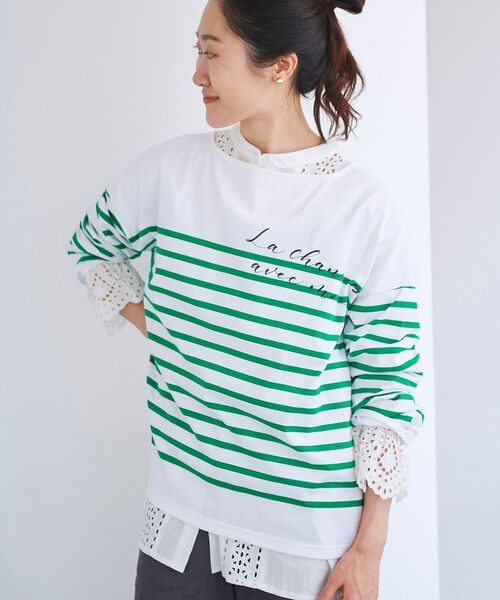 【セール】【brush brush×le】レタリングBDプルオーバー（Tシャツ/カットソー）｜le.coeur blanc（ルクールブラン）