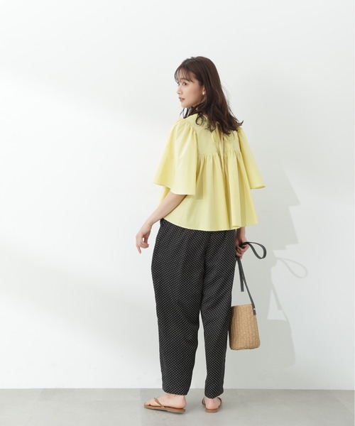 N.(N. Natural Beauty Basic)(エヌエヌナチュラルビューティーベーシック)の「◆バックリボンバタフライスリーブブラウス(シャツ/ブラウス・レディース・イエロー/オフホワイト/ブラック・MEDIUM)」の21枚目の写真