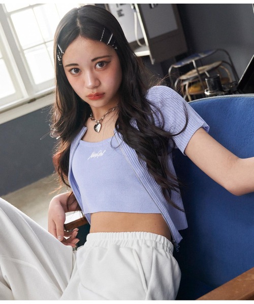ANAP GiRL（アナップガール）の「サマーニット両ジップトップス