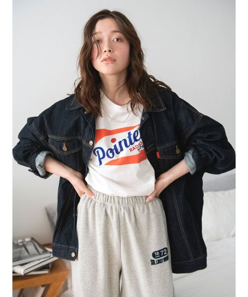 Ungrid(アングリッド)の「カラーロゴルーズTee(Tシャツ/カットソー・レディース・オフホワイト/グリーン/ネイビー/ブラウン・FREE)」の6枚目の写真