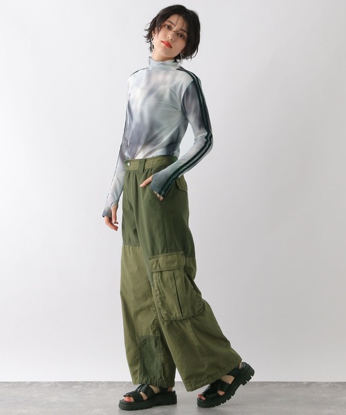 RAGEBLUE（レイジブルー）の「サイドライン/シアーハイネック（Tシャツ/カットソー・レディース・ホワイト系/グレー系・FREE）」の10枚目の写真