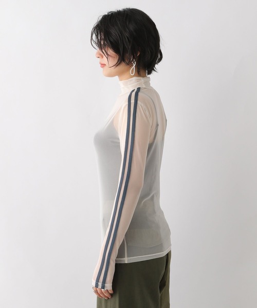 RAGEBLUE（レイジブルー）の「サイドライン/シアーハイネック（Tシャツ/カットソー・レディース・ホワイト系/グレー系・FREE）」の11枚目の写真