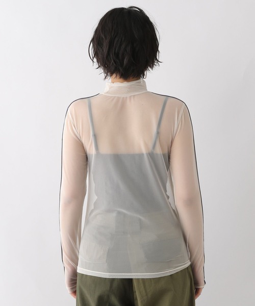 RAGEBLUE（レイジブルー）の「サイドライン/シアーハイネック（Tシャツ/カットソー・レディース・ホワイト系/グレー系・FREE）」の12枚目の写真