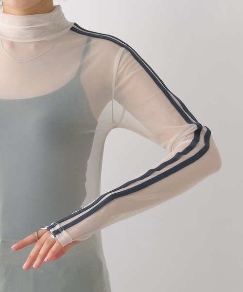 RAGEBLUE（レイジブルー）の「サイドライン/シアーハイネック（Tシャツ/カットソー・レディース・ホワイト系/グレー系・FREE）」の14枚目の写真