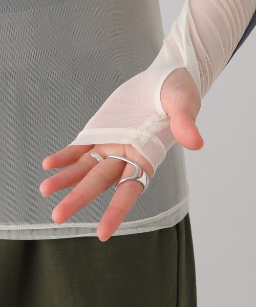 RAGEBLUE（レイジブルー）の「サイドライン/シアーハイネック（Tシャツ/カットソー・レディース・ホワイト系/グレー系・FREE）」の15枚目の写真