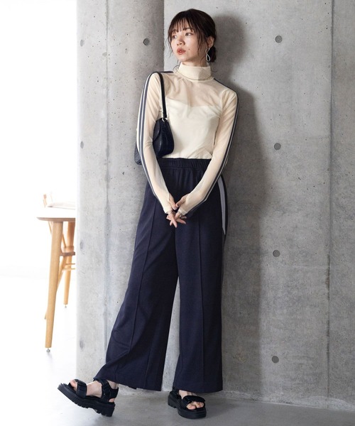 RAGEBLUE（レイジブルー）の「サイドライン/シアーハイネック（Tシャツ/カットソー・レディース・ホワイト系/グレー系・FREE）」の20枚目の写真