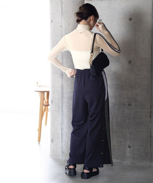 RAGEBLUE（レイジブルー）の「サイドライン/シアーハイネック（Tシャツ/カットソー・レディース・ホワイト系/グレー系・FREE）」の22枚目の写真