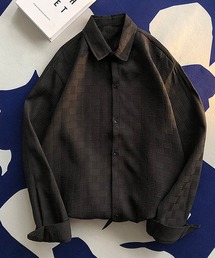 aimoha mensエンボス加工ビッグシルエットシャツ (LR)
