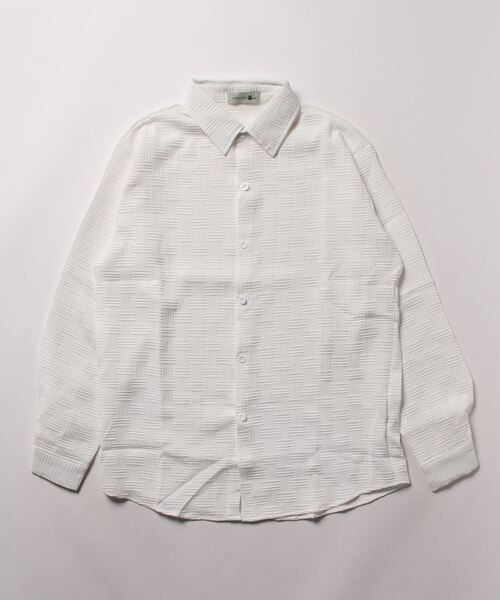 aimoha（アイモハ）の「aimoha mensエンボス加工ビッグシルエットシャツ (LR)（シャツ/ブラウス・メンズ・ブラック/ホワイト/グリーン・MEDIUM/LARGE/X-LARGE/XX-LARGE/XXX-LARGE）」の5枚目の写真