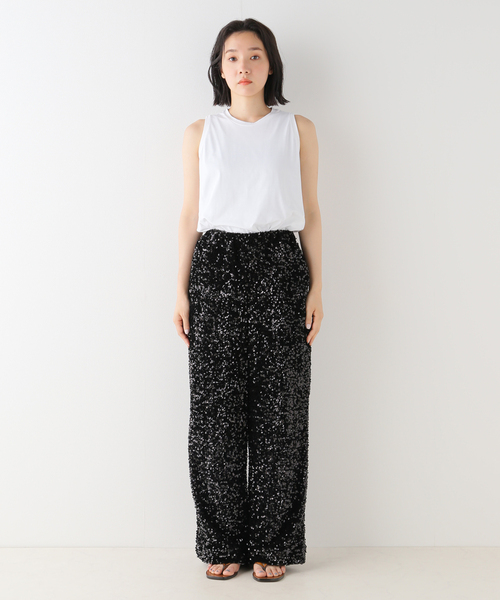 plage(プラージュ)の「spangle パンツ(スラックス・レディース・ブラック・36/38)」の2枚目の写真