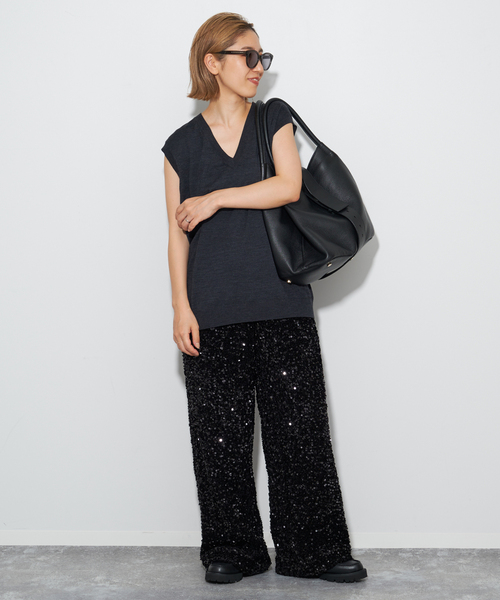 plage(プラージュ)の「spangle パンツ(スラックス・レディース・ブラック・36/38)」の14枚目の写真