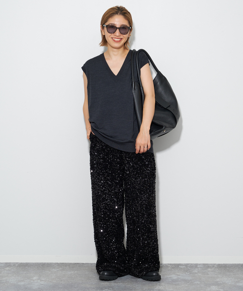 plage(プラージュ)の「spangle パンツ(スラックス・レディース・ブラック・36/38)」の17枚目の写真