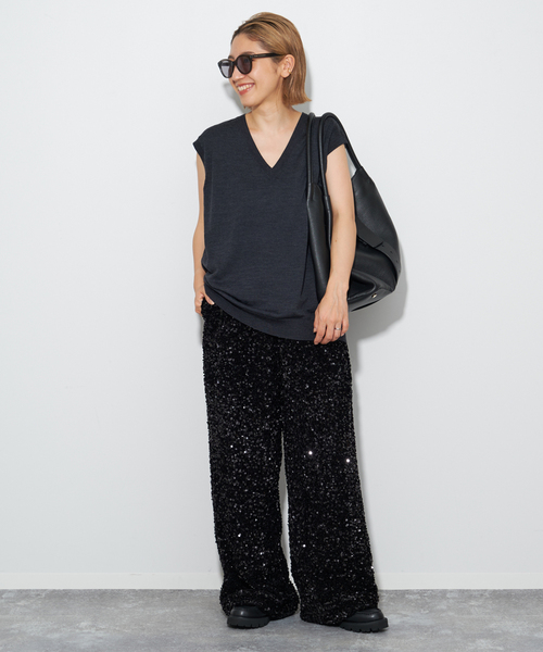 plage(プラージュ)の「spangle パンツ(スラックス・レディース・ブラック・36/38)」の20枚目の写真