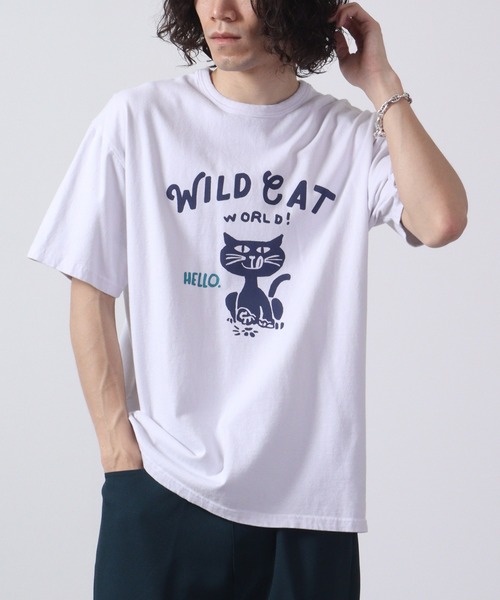 LUMBER(ランバー)の「LUMBER プリントTシャツ(Tシャツ/カットソー・レディース・ホワイト/グレイッシュブルー/ホワイト系/ホワイト系1/ホワイト系3/ホワイト系4/ピンク系/ウッド/ナチュラル/ホワイト系2/ブラック系1/ピンク系1/ブラック系/イエロー系/マスタード・M/L/XL)」の4枚目の写真