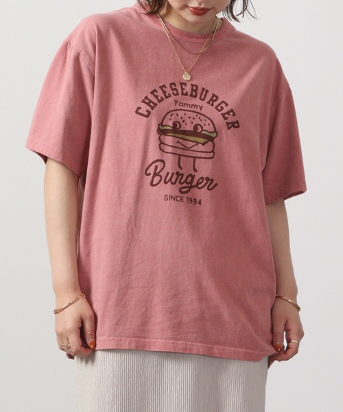 LUMBER(ランバー)の「LUMBER プリントTシャツ(Tシャツ/カットソー・レディース・ホワイト/グレイッシュブルー/ホワイト系/ホワイト系1/ホワイト系3/ホワイト系4/ピンク系/ウッド/ナチュラル/ホワイト系2/ブラック系1/ピンク系1/ブラック系/イエロー系/マスタード・M/L/XL)」の14枚目の写真