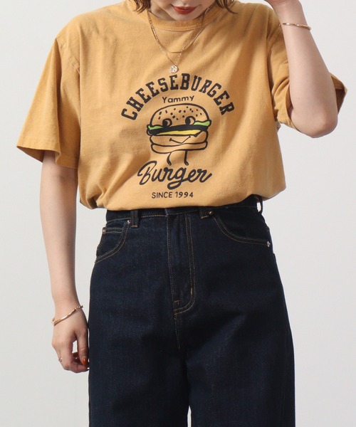 LUMBER(ランバー)の「LUMBER プリントTシャツ(Tシャツ/カットソー・レディース・ホワイト/グレイッシュブルー/ホワイト系/ホワイト系1/ホワイト系3/ホワイト系4/ピンク系/ウッド/ナチュラル/ホワイト系2/ブラック系1/ピンク系1/ブラック系/イエロー系/マスタード・M/L/XL)」の18枚目の写真