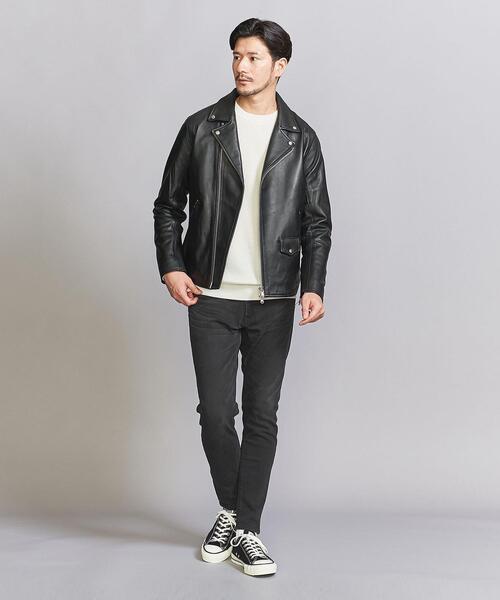 BEAUTY&YOUTH UNITED ARROWS（ビューティーアンドユースユナイテッドアローズ）の「【WEB限定】 シープ ダブル ライダースジャケット（ライダースジャケット・メンズ・ブラック・L/S/M/XL）」の2枚目の写真