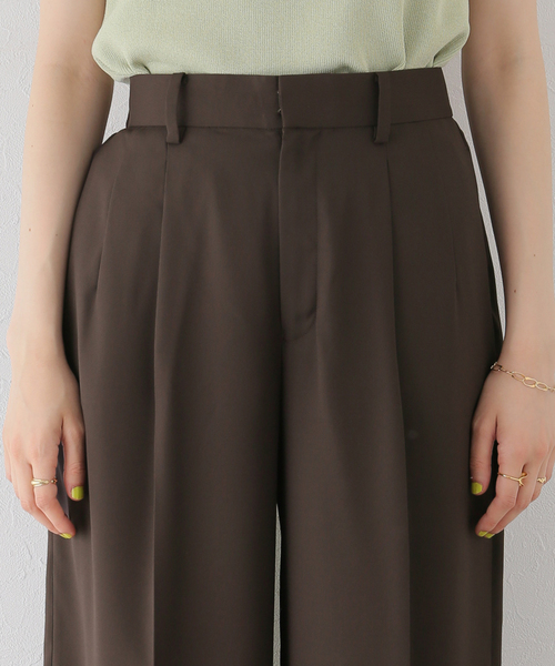 B.C STOCK（ベーセーストック）の「ワイドストレートパンツ（スラックス・レディース・ブラック/ブラウン/ベージュ・FREE）」の14枚目の写真
