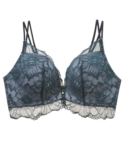 tutuanna（チュチュアンナ）の「[特盛ブラ・ノンワイヤー]ラクに盛れる シャルマンノワールブラ（ブラジャー・レディース・ブラック/グリーン/ラベンダー/オレンジ/ダークグリーン/グレイッシュブルー/コーラルピンク/オフホワイト/ピンク/ミント/ダークブルー/セージグリーン/マスタード/ダークパープル/ホワイト×ネイビー/グリーン系6/グレー系3/サックスブルー系1・B75/A75/D65/C65/E65/C70/B65/C75/A65/D70/E70/C80/A70/E75/E80/B70/D75/D80）」の5枚目の写真