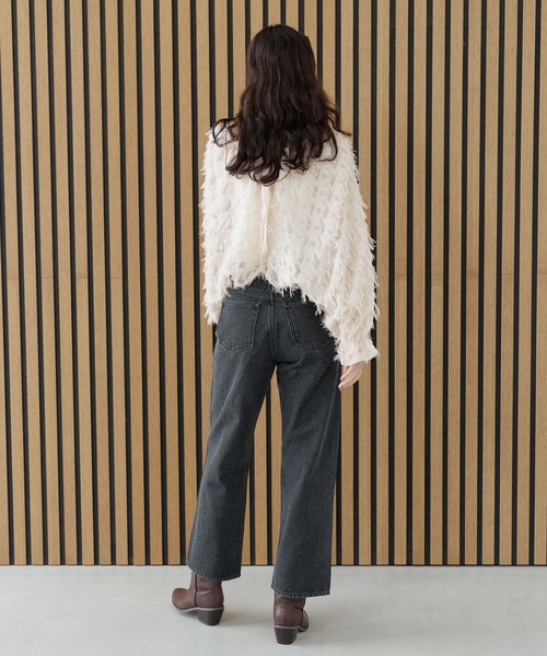 LAKOLE（ラコレ）の「フリンジボレロ / 975028（カーディガン/ボレロ・レディース・ブラック/アイボリー・SMALL/MEDIUM）」の6枚目の写真