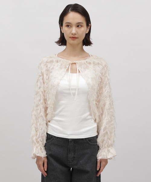 LAKOLE（ラコレ）の「フリンジボレロ / 975028（カーディガン/ボレロ・レディース・ブラック/アイボリー・SMALL/MEDIUM）」の16枚目の写真