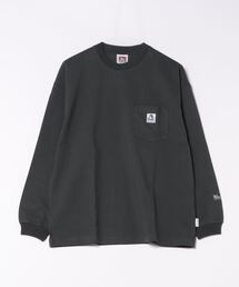 【BEN DAVIS/ベンデイビス】 ポケ付き ビッグシルエット ロンT 無地 ストリート スケータースタイル ユニセックス