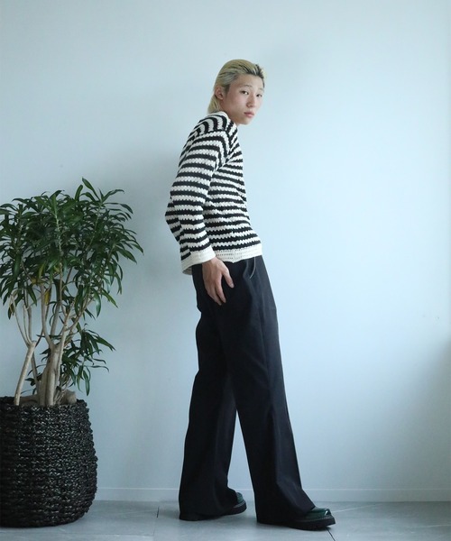 aimoha（アイモハ）の「aimoha menセンタータックフレアパンツ（その他パンツ・メンズ・ブラック/カーキ/ブラウン・L/M/XL）」の11枚目の写真