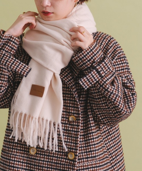 Kastane（カスタネ）の「【WEB限定カラー】ツイルマフラー（マフラー・レディース・ブラック/ブラウン/サックスブルー/ピンク/アイボリー・FREE）」の2枚目の写真