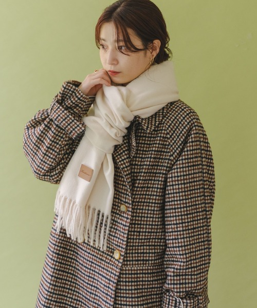 Kastane（カスタネ）の「【WEB限定カラー】ツイルマフラー（マフラー・レディース・ブラック/ブラウン/サックスブルー/ピンク/アイボリー・FREE）」の7枚目の写真