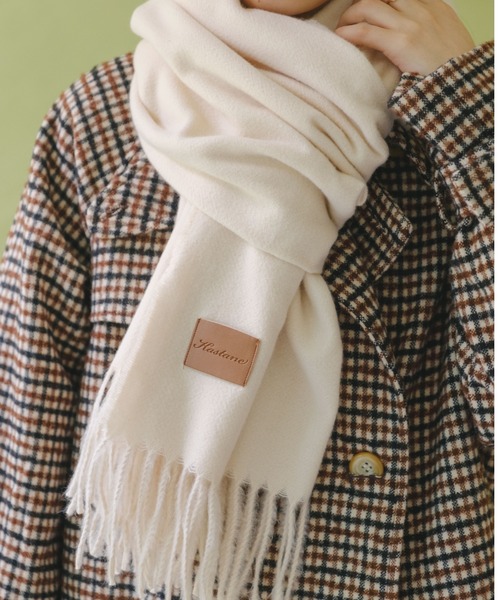 Kastane（カスタネ）の「【WEB限定カラー】ツイルマフラー（マフラー・レディース・ブラック/ブラウン/サックスブルー/ピンク/アイボリー・FREE）」の11枚目の写真