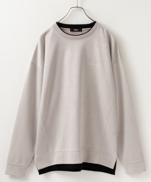 Mossimo（モッシモ）の「MOSSIMO（モッシモ）フェイクスウェードクルーネックプルオーバー（その他トップス・メンズ・グレー系その他/ブラック・M/L/XL）」の2枚目の写真